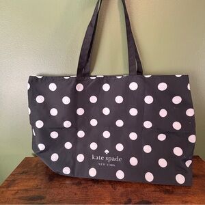 Kate Spade Black and White Polka Dot Fabric Extra Large Tote